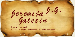 Jeremija Galetin vizit kartica